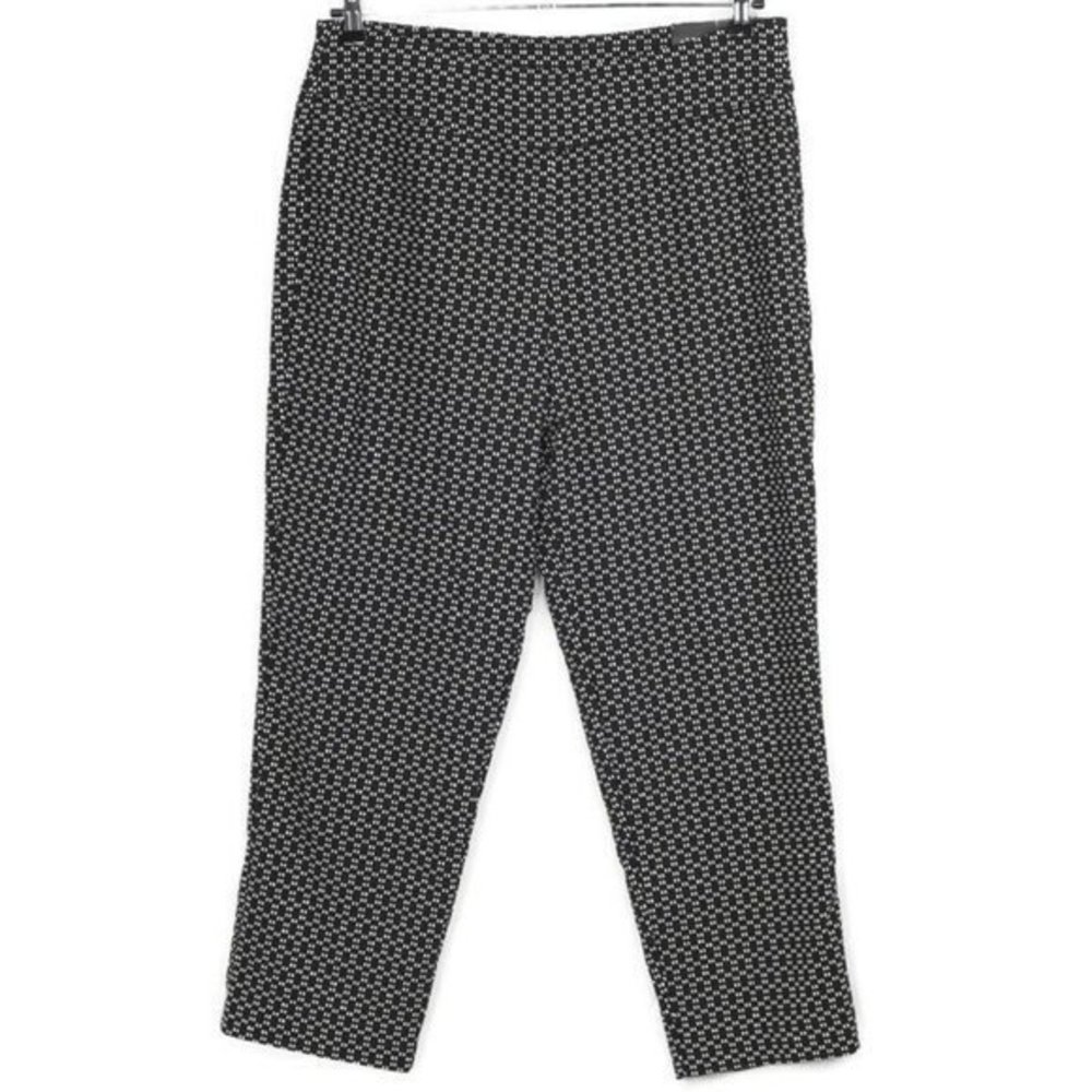 Alfred Dunner Saratoga Pants Black‎ White Proportioned Short 10